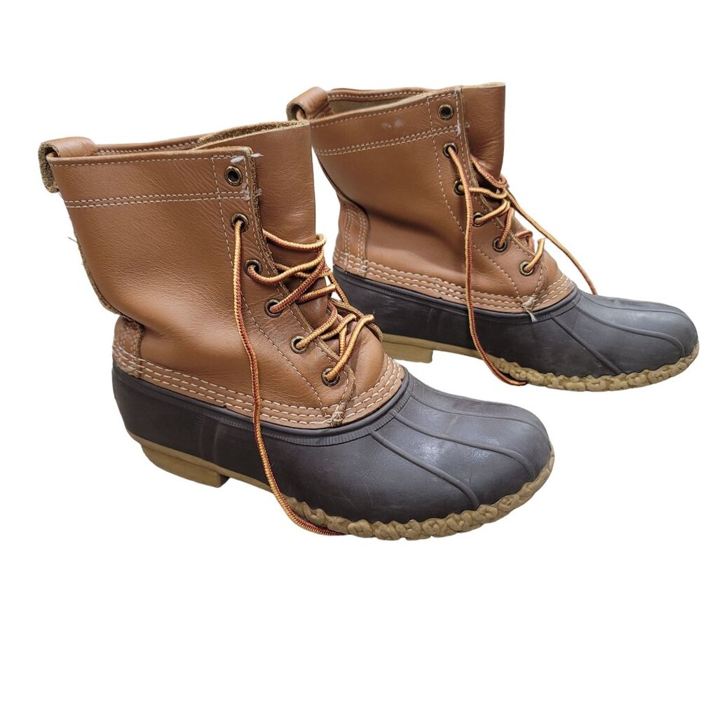 Vintage L.L. Bean Rainboots Womens 7 Rubber‎ Leather Outdoor Waterproof Gorpcore